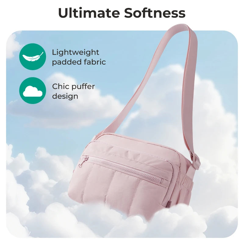 BAGSMART Single Shoulder Bag Nylon Fabric Solid Color Crossbody Bag Leisure Versatile Shoulder Hobo Bag Purse