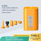 Rechargeable Air Pump for Inflatables, Cordless Electric Pump for Air Mattress Pool Floats, Mini Vacuum Pump for Storage Bags