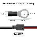 For Starlink Mini Specific Power Cable DIY 18AWG Wiring Extension Harness with Automotive Fuse Holder ATC/ATO DC Plug Waterproof
