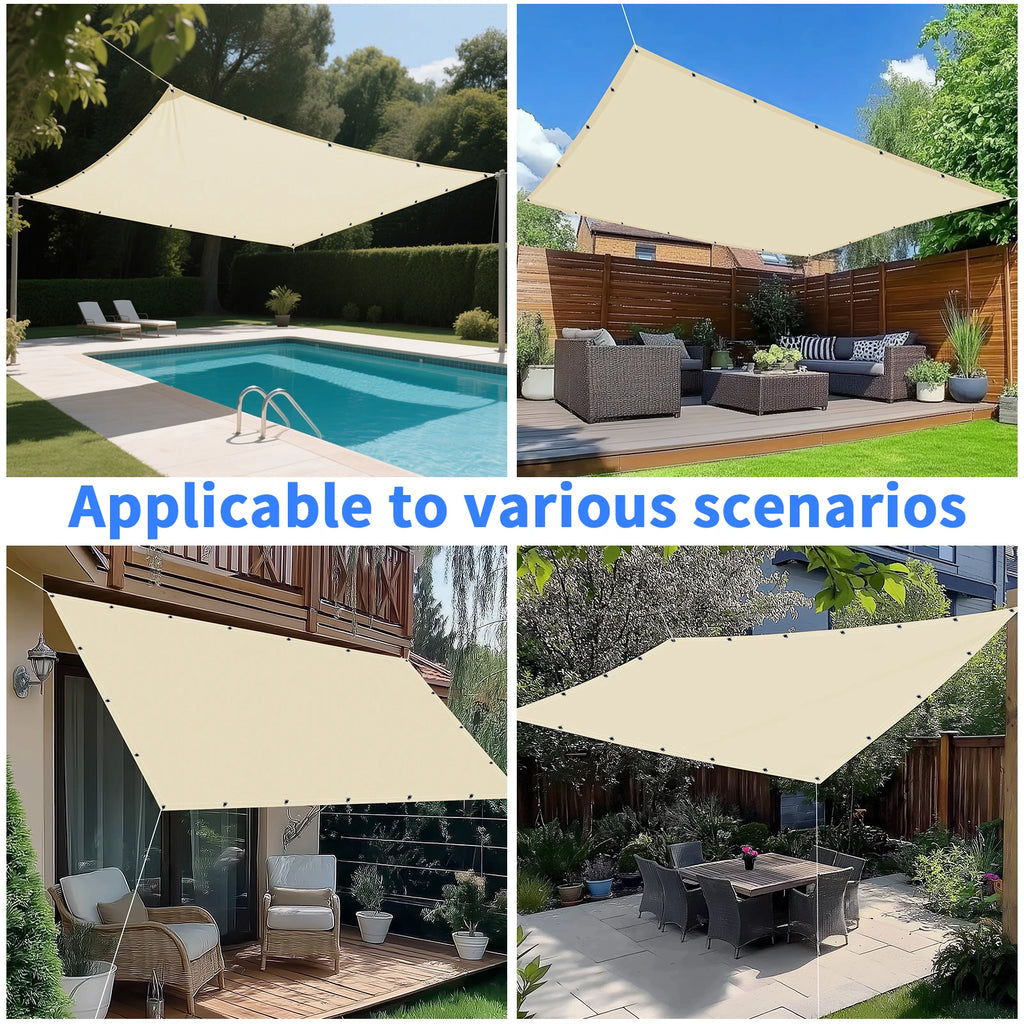 Waterproof UV Protection Canopy Outdoor Sun Shade Sail with Grommets 2/3/4/5M for Outdoor Garden Pool Patio Sunshade Cloth Tent
