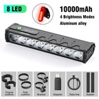 Bicycle Light Front 8/17LED 25500Lumen Bike Light 10000mAh Waterproof Flashlight USB Charging MTB Road Cycling Lamp Accessories