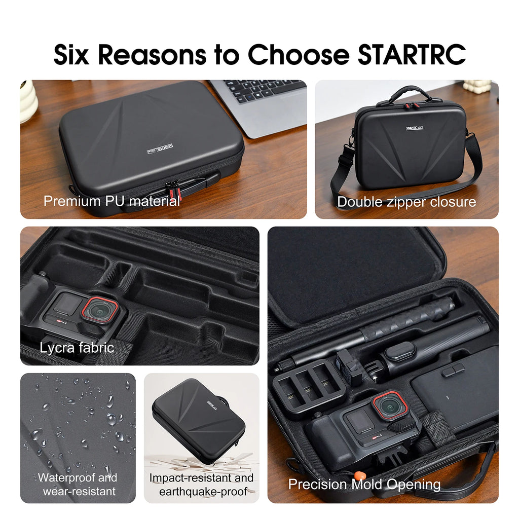STARTRC Carrying Case for Insta360 Ace Pro 2 Camera Accessories, Black Travel Bag