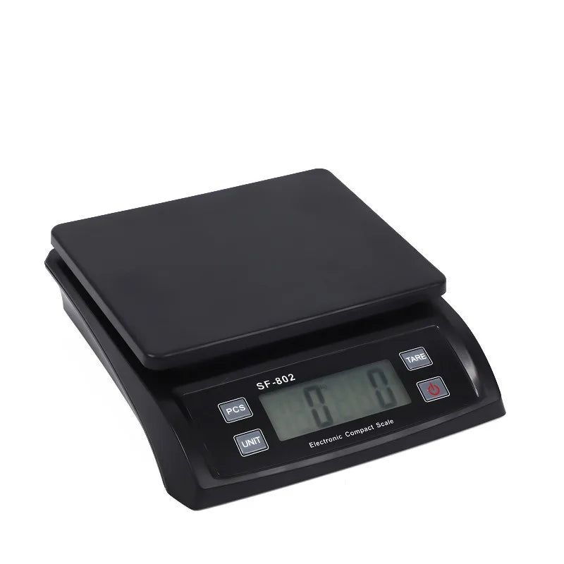 30kg Digital Kitchen Food Scale 1g Precision LCD, Stainless Steel Platform, Tare, Black/White