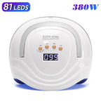 380W UV LED Nail Lamp Dryer 81 LEDs with LCD Screen for Gel Polish Curing