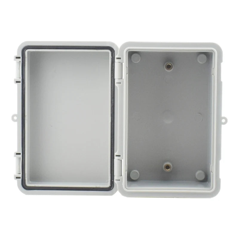 IP67 Waterproof Plastic Electrical Enclosure Junction Box with Hasp, Grey/Transparent Cover
