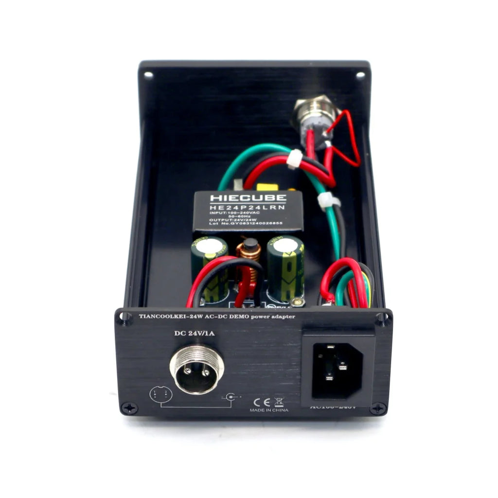 24W AC-DC Switching Power Supply Adapter, Isolated Regulated 5V 9V 12V 24V, Black/Silver