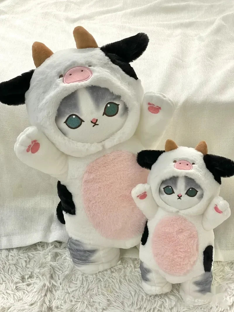 Cat long plush doll polyester fiber, dinosaur/bear/cow styles, 30cm or 50cm
