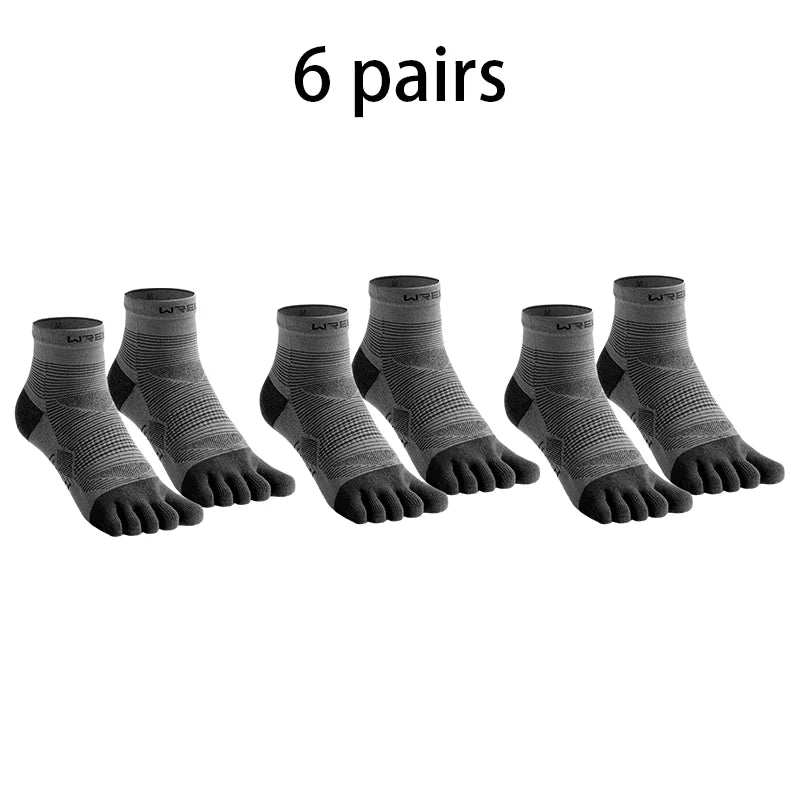 COOLMAX Five-Finger Socks High Performance Cushion Toe Socks Wicking Moisture Breathable Quick Dry Running Sport Socks