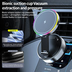 15W Wireless Charge 360 Degree Rotatable Vacum Car Holdermagnetic Car Mount Vacuum Phone Holder for Iphone Samsung Xiaomi