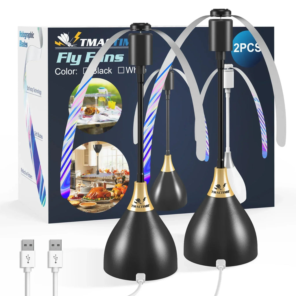 2/3pcs Fly Fans For Tables Effective Fly Repellent Fan Keeps Flies Away With Soft Blades USB  Picnic BBQ Party  Fly  Fans