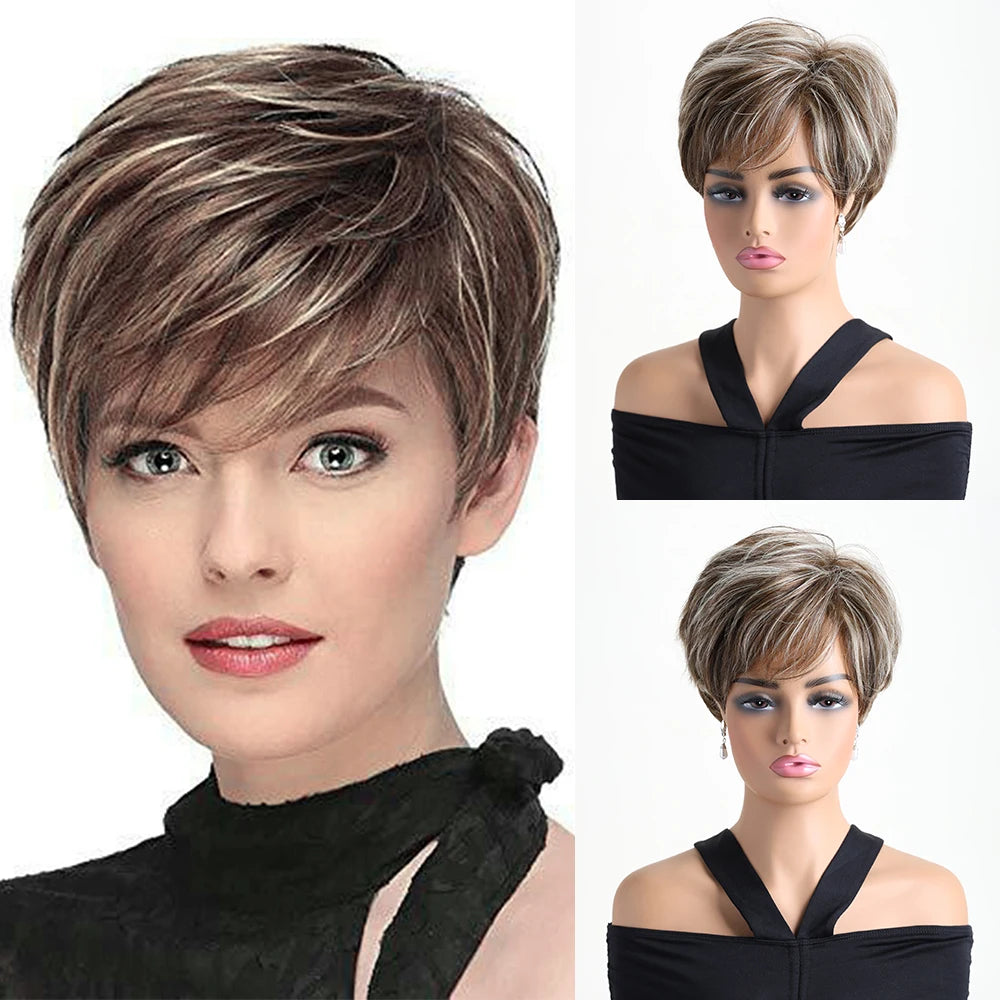 10 Inch Natural Synthetic Wigs for Women Short curly  Wig Daily Party Heat Resistant Hair