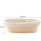 LMETJMA Bread Proofing Basket Round Oval Long Banneton Rattan Bread  Dough Proofing Proving Rattan Basket with Linen Liner Cloth
