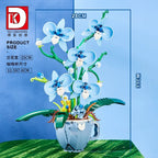MOC Building Blocks Orchid Flowers Bouquet Flower Blocks Bonsai Plant Model Bricks Romantic DIY Home Decoration Toy for Kid Gift