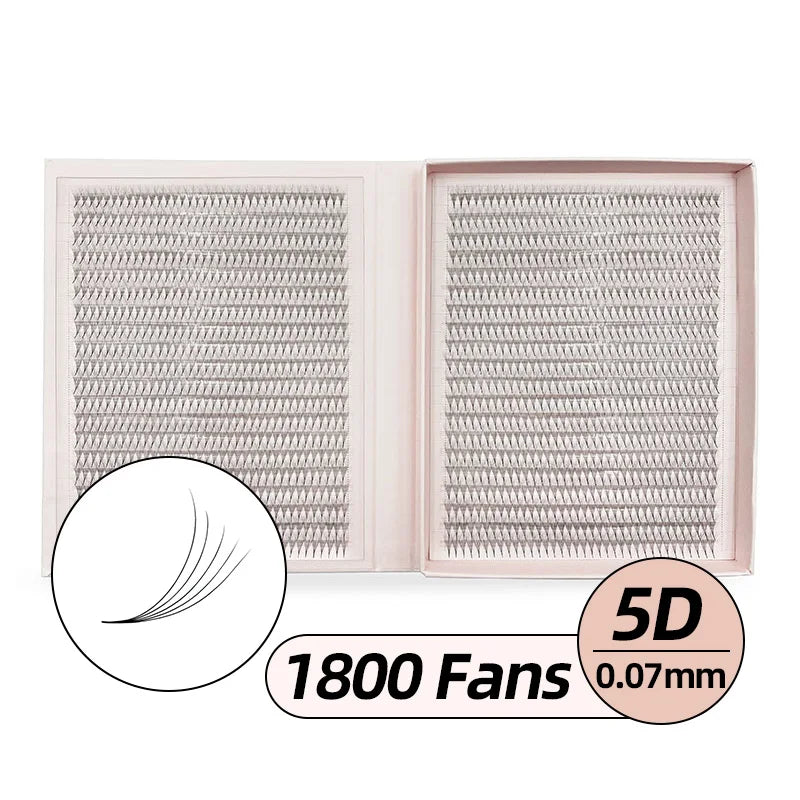 Narrow 2400 Fans Lashes XXL Mega Tray Premade Narrow Volume Fan Ultra Dark Pointy Base Promade Fans Eyelash Extensions Supplies