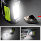 Rechargeable LED searchlight flashlight hand lamp, 2 light modes, waterproof, 1pc
