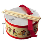 Wooden Percussion Drum Toy Set for Toddlers - with Carry Strap, Develop Rhythm Sense, Safe and Educational Music Aids