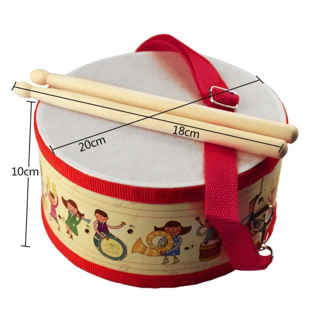 Wooden Percussion Drum Toy Set for Toddlers - with Carry Strap, Develop Rhythm Sense, Safe and Educational Music Aids