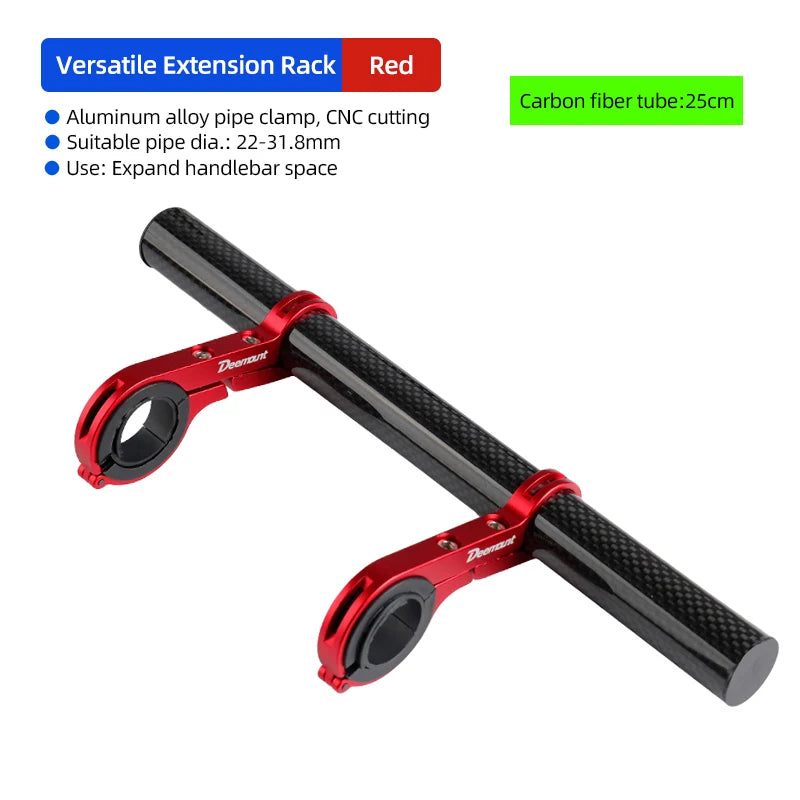 10/20/25/30cm Bicycle Handlebar Extended Bracket Bike Headlight Mount Bar Computer Holder Lamp Support Rack Alloy Fiber Stand