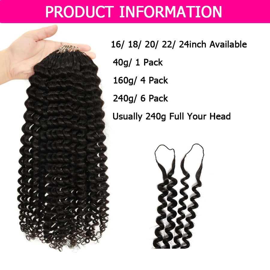 Deep Wave Crochet Human Hair Extensions for Braiding, Pre-Separated Knotless, 14-24in, 1-6 Pack