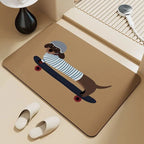 Dachshund puppy absorbent floor mat diatom mud bathroom door foot pad non-slip toilet toilet door cute foot pad