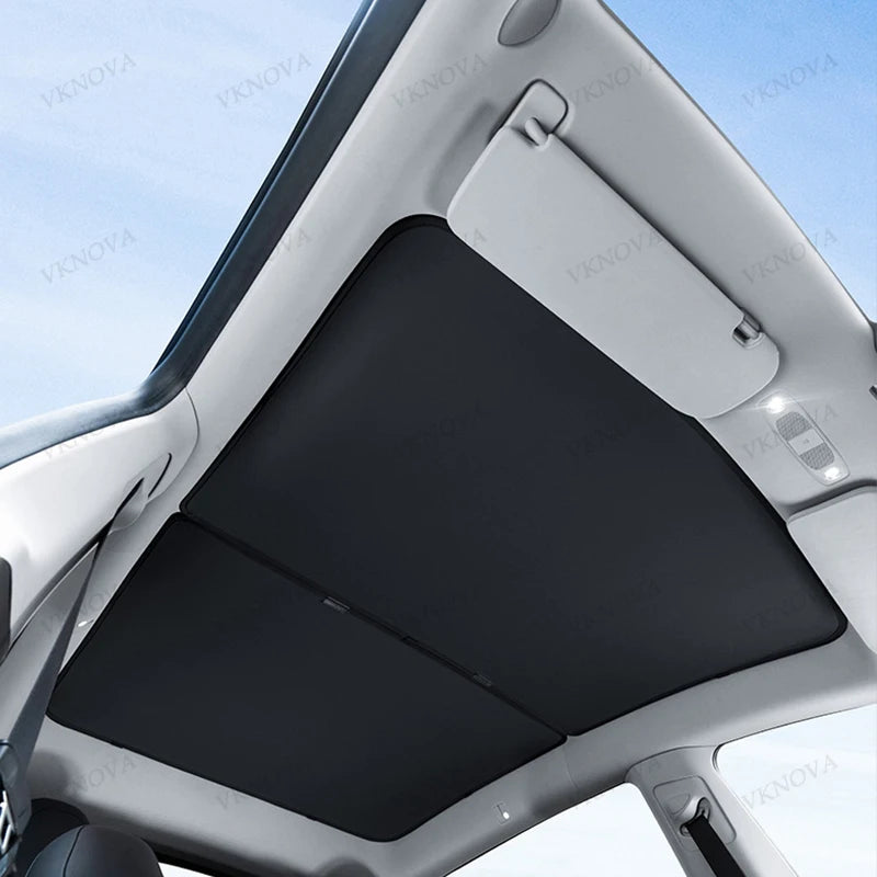 Sunshades For Tesla Model 3 Sunroof Highland 2025 Model Y 2020-26 Ice Cloth Buckle Sun Pare Glass Front Rear Skylight Accessory