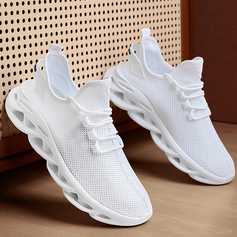 Men Casual Sports Shoes Breathable Lightweight Sneakers Outdoor Mesh Black Running Shoes Athletic Jogging Tennis Walking Shoes
