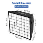 NEEWER 12.2"x11.4" Foldable Softbox Diffuser with Grid and Bag for NL660/SNL660/RGB660/RGB660 Pro/RGB660 PRO II LED Video Light