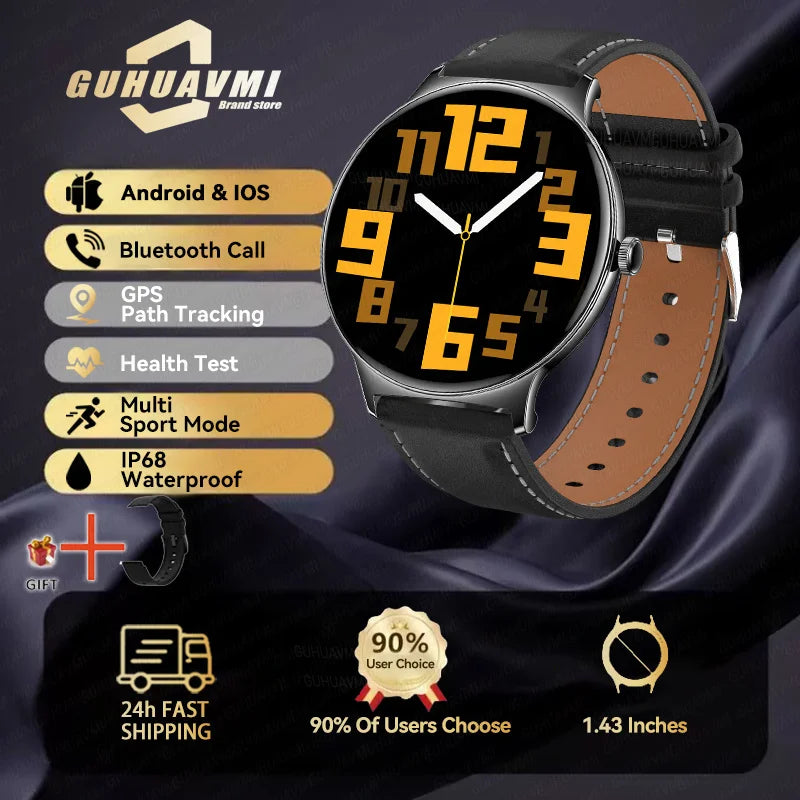 2025 New Smart Watch For Women Gift 1.43 Inch Full Touch Screen Sports Fitness Watches Bluetooth Calls Digital Smartwatch Ladies