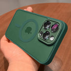 Lens Protector Matte Translucent Armor Shockproof Case For iPhone 17 16 15 14 13 12 11 Pro Max For Magsafe Wireless Charge Cover