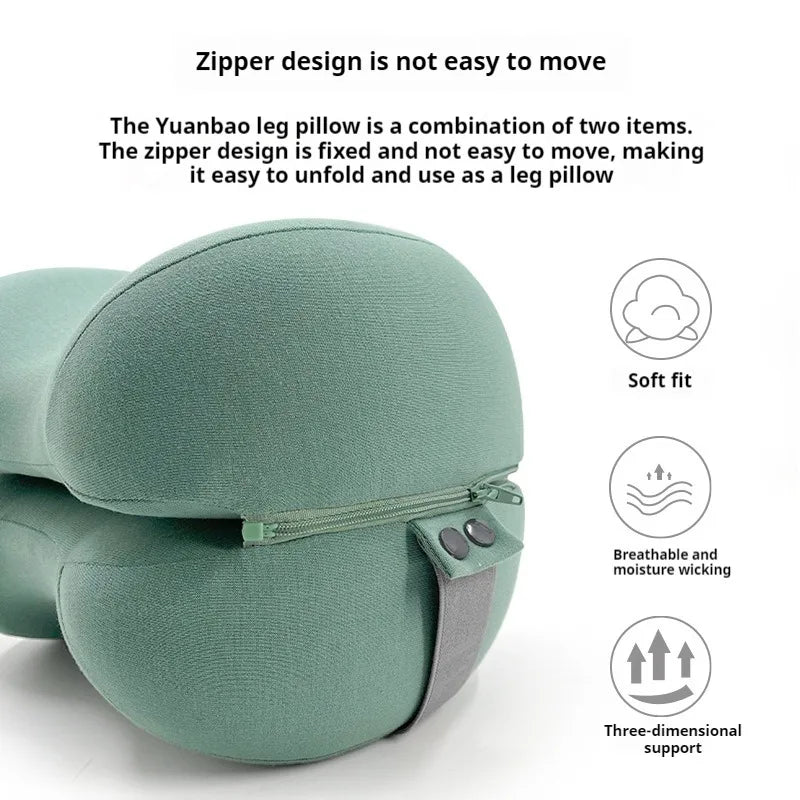 Contoured Knee Pillow for Side Sleepers, Cooling Memory Foam Leg Spacer 1pc 50x30cm