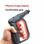 2175PSI Adjustable High Pressure Washer Gun - Straight/Fan Spray Nozzle with Detachable Extension Wand & Duckbill Clip