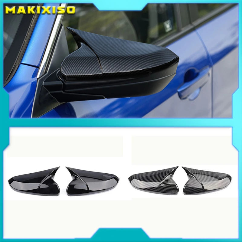 Horn Shape ABS Carbon Fiber Style Rear View Side Mirror Cover Rearview Caps For Honda For Civic 10th 2016 2017 2018 2019 2020