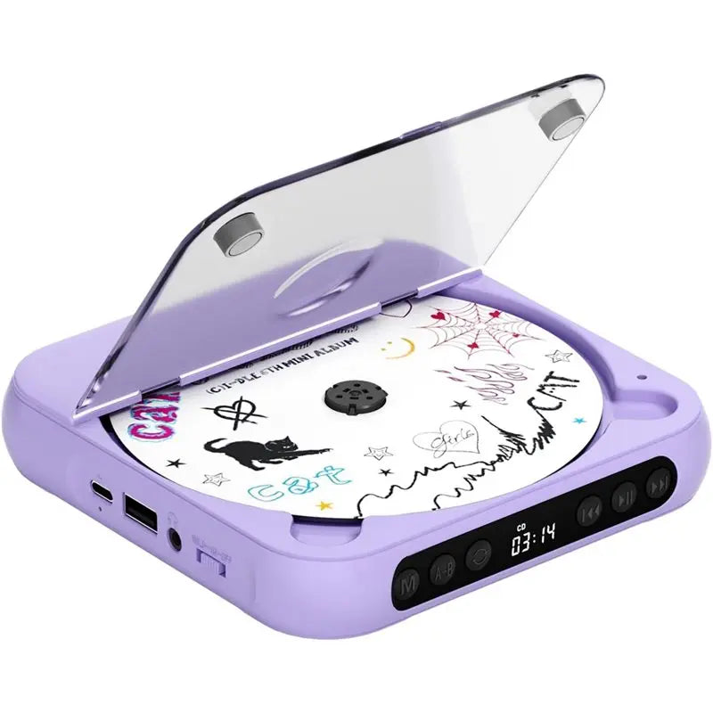 B68C CD Player Portable Rechargeable Portable CD Player With Bluetooth Dual Stereo Speakers