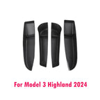 4PCS TPE Side Door Box Trays For Tesla Moldel Y Juniper Model 3 Highland Model Y/3 Door Storage Organizer Front Rear Door Trays
