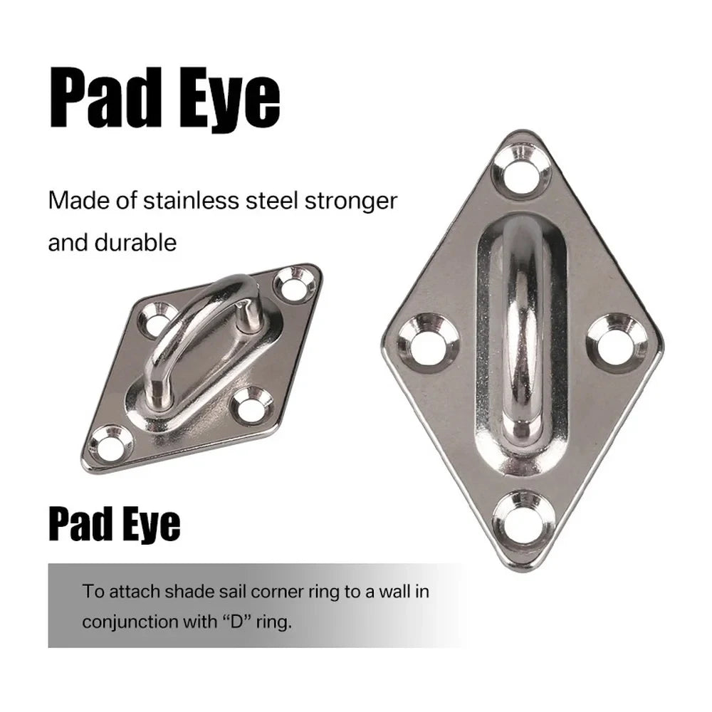 Stainless Steel Shade Sail Hardware Kit Heavy Duty Attachment Set 24pcs, 48pcs or 96pcs