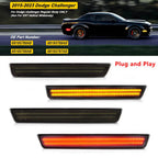 Car Front Amber Rear Red Bumper LED Side Marker Light Lamps For Dodge Challenger 2015 2016 2017 2018 2019 2020 2021 2022 2023