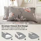3pcs/set Leaf Floral Pattern Duvet Cover Set(1 Duvet Cover & 2 Pillowcase）Soft And Skin-Friendly Duvet Cover Bedding Set For