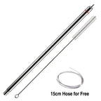 Elecqueen Spring Loaded Bottle Filler,Stainelss Steel Tip Bottling Wand with 3/8'' Tubing, Homebrew Large Traffic Beer Transfer