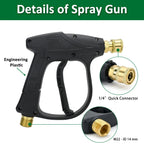Professional Pressure Washer Set with 1L Foam Cannon - 2175PSI M22-14 Water Gun & 5 Nozzles for Nilfisk/STIHL/Gerni