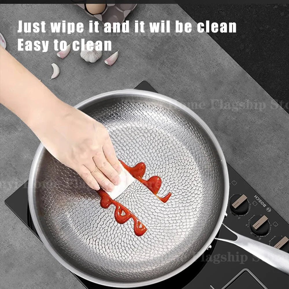 Titanium stainless steel nonstick frying pan skillet, 22-30cm, induction & gas compatible
