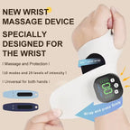 Cordless Wrist Massager Brace with Vibration, 10 Modes 29 Levels, Black/Blue/White