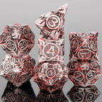 DnD Skull&Dragon Metal Dice Set, Metal Sharp Edge Dice for Dungeons and Dragons, Polyhedral Dice for Table Games, Dnd Metal Dice