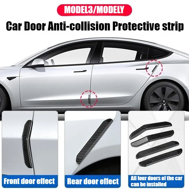 4PCS for Tesla Model 3/Y 2025 2026 Door Protector Strip Anti-Collision Door Side Edge Protection Sticker Guard Exterior Accessor