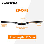 TOSEEK ZF-ONE Mtb Carbon Handlebar Bicycle Handlebar 31.8*580-720/740/760mm Matt Black Handlebars For Mountain Bike Accessories