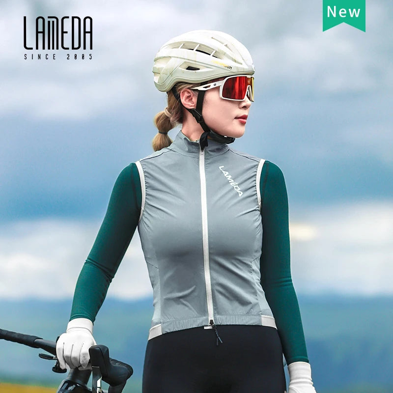 Lameda Women's Windproof Cycling Vest Lightweight Breathable Bike Clothing For Sports Mtb Road Cycling
