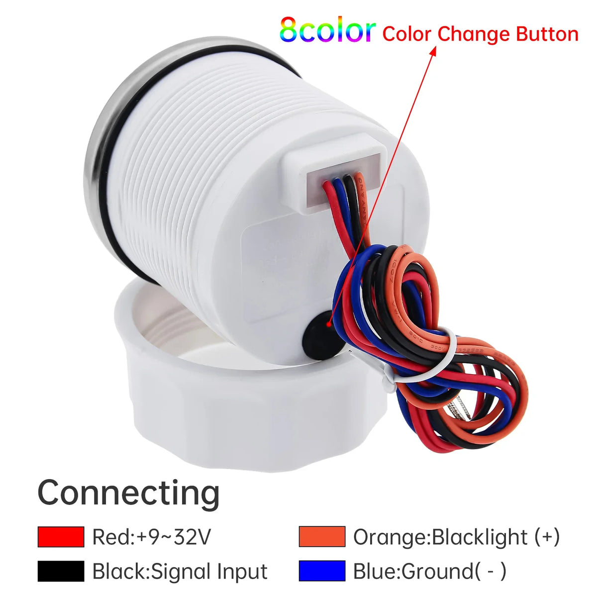 0-190 Ohm Fuel Level Sensor + 52mm Fuel Gauge Kit, Waterproof, 12V/24V, 100-550mm