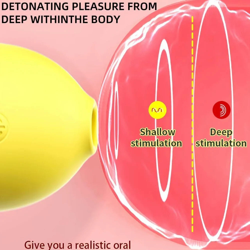 Lemon Vibrator Sucking Vibrator Clitoral Stimulator with 10 Strong Sucking Modes Silicone Clitoral Sucker Womens Couples Sex Toy