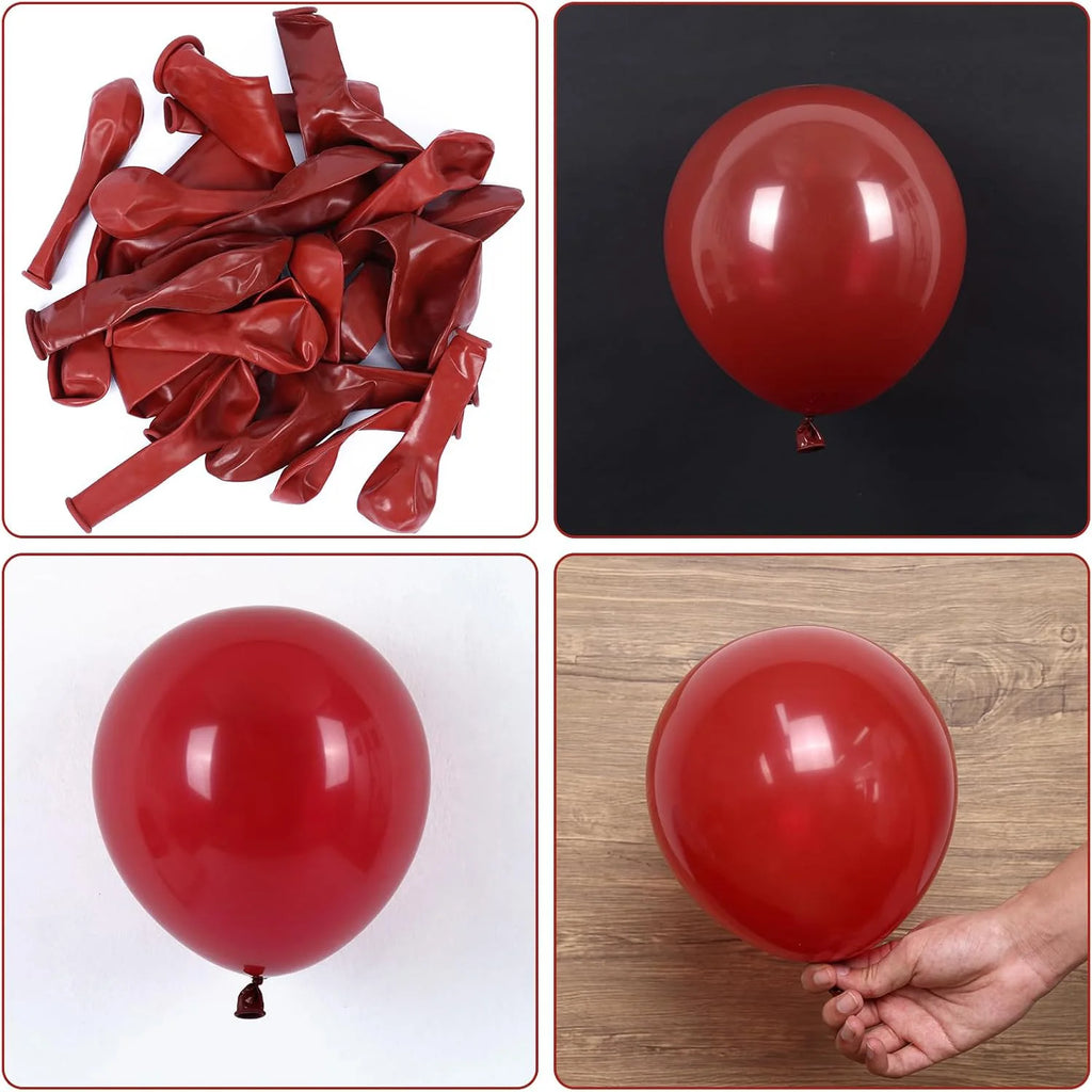 104pcs Balloon Garland Arch Kit, Red Mixed Sizes Latex Balloons for Birthday Wedding Decor