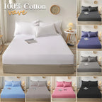 Soft Cotton Fitted Sheet Single Double King Queen Size Mattress Cover with Elastic Band Bed Sheet Bed Linens 100/120/150/180/200
