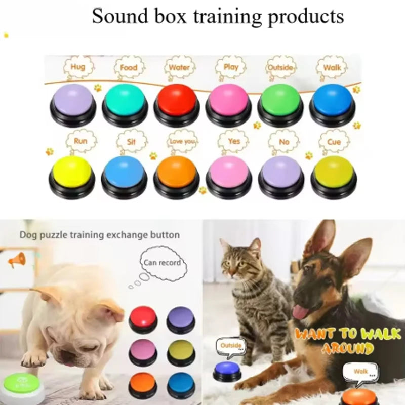 Recordable sound buttons pet training buzzers, random color set (4pc/8pc/11pc)